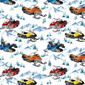 Winter Sports Snowmobile- 27243-10 Fabrics Northcott   