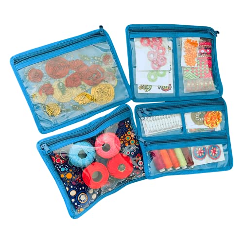 Yazzii Craft Box Fabric Top Aqua CA474A Storage & Bags Yazzii   