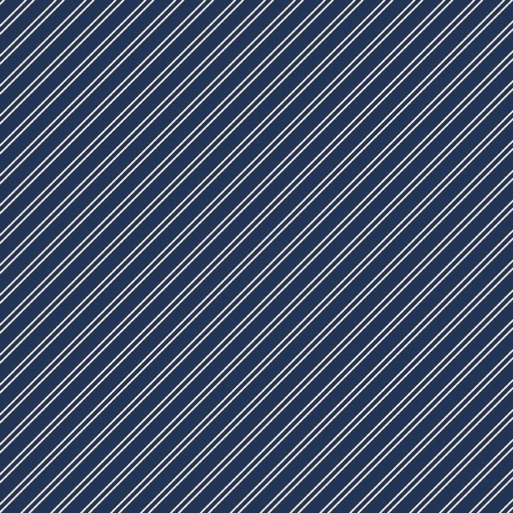 Between The Pages Diagonal Stripe Navy C15374N Fabrics Riley Blake