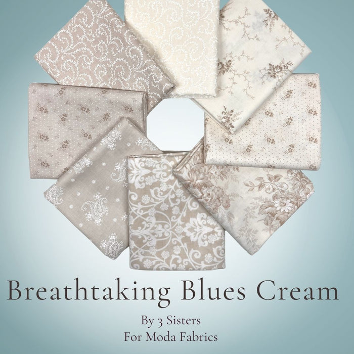 Breathtaking Blues Cream Half Yard Bundle