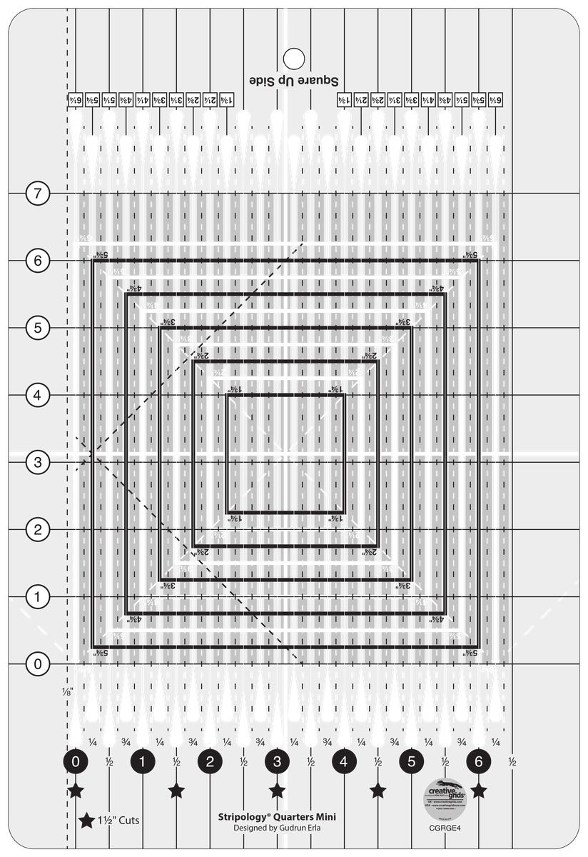 Stripology© Quarters MINI Ruler CGRGE4 – GE Designs