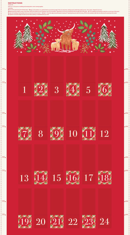 Celtic Christmas Half Yard Advent Calendar C138, quilting fabric by Lewis & Irene