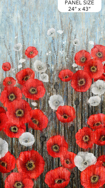 Poppy Meadow Poppy Panel Charcoal Multi DP 29805-97 – GE Designs