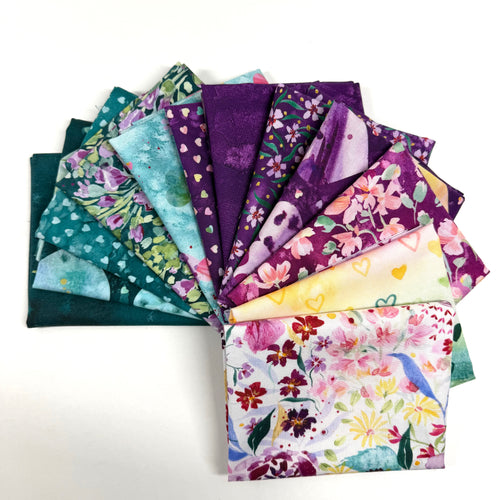 Fleur The Love Fat Quarter Bundle, multicolor quilting fabric by Moda Fabric