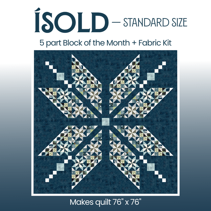 Isold Standard Kit (BOM & Fabric Kit) - 76" x 76", gray geometric quilting fabric