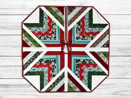 Twinkle Time Topper/Tree Skirt, a finished Quilt As You Go project