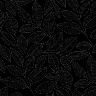 Large Leaf Toss Gray Black 23913-98 Fabrics Northcott   