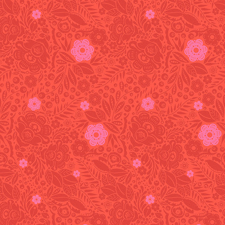 Love Always Lace Coral PWAH132C Fabrics Free Spirit