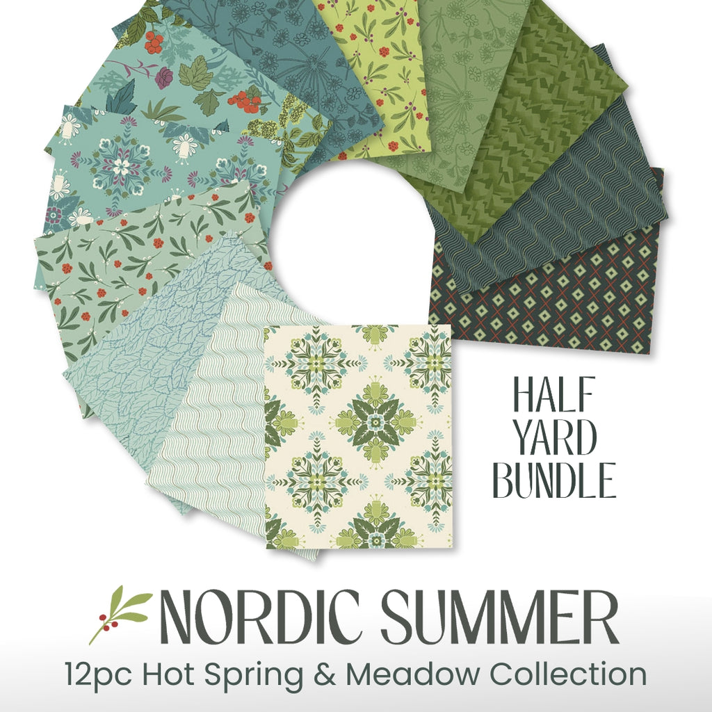 Nordic Summer Hot Spring and Meadow Half Yard Bundle 12 pc PREORDER Fabrics Andover