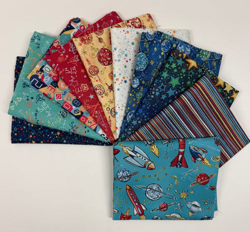 Orbit Fat Quarter Bundle, quilting fabric by Makower UK