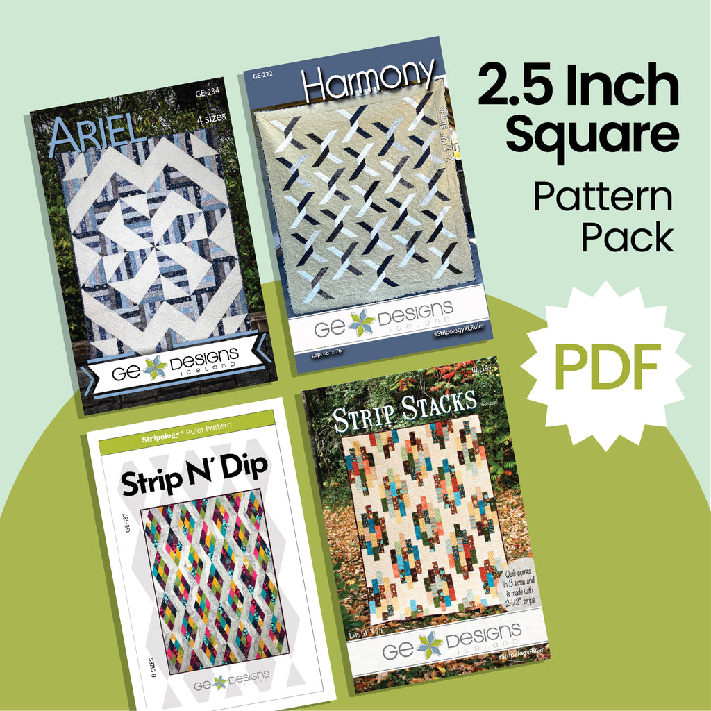2.5 inch Strip PDF Pattern Pack GE Designs