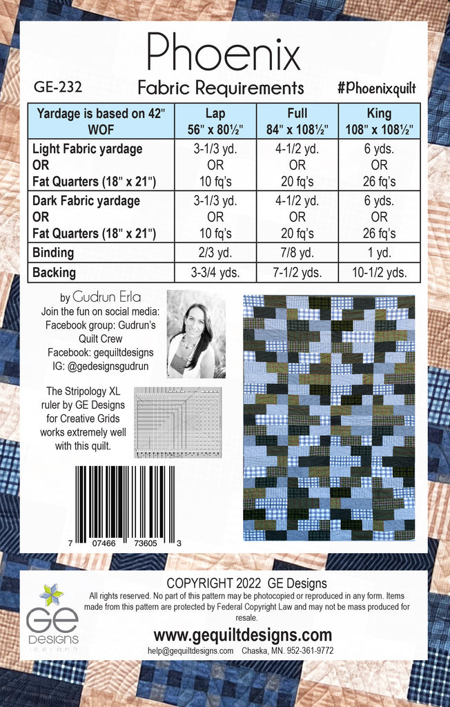 232 Pattern Phoenix - Fat Quarter Pattern 1 232 – GE Designs