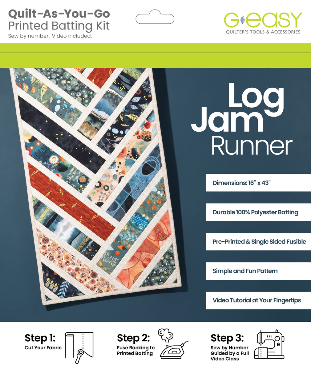 Jam Runner Pro Quilt-As-You-Go Batting Kit - Log Jam Runner – GE Designs