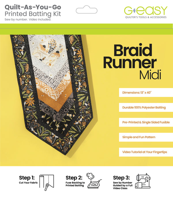 Quilt-As-You-Go Batting Kit - Braid Runner Midi, quilting notion