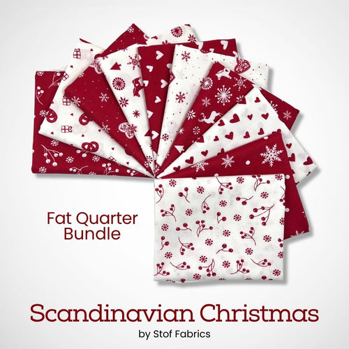 Scandinavian Christmas Fat Quarter Bundle, quilting fabric by Stof