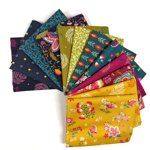 Sitara Fat Quarter Bundle, multicolor quilting fabric by Moda Fabric