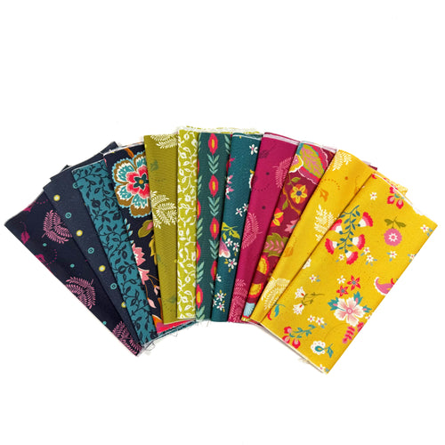 Sitara Lil' Bundle, multicolor quilting fabric by Moda Fabric
