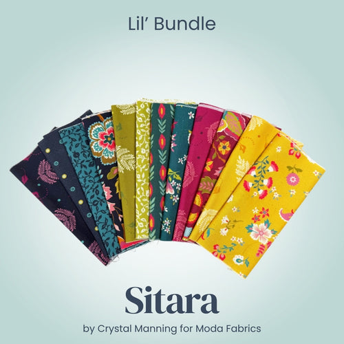 Sitara Lil' Bundle, multicolor quilting fabric by Moda Fabrics