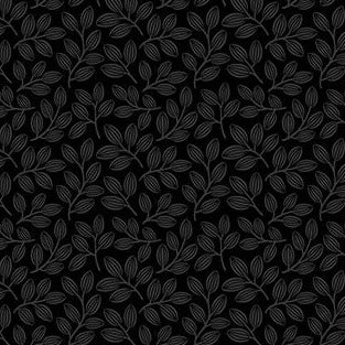 Small Leaf Toss Gray Black 23914-98 Fabrics Northcott   
