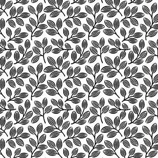 Small Leaf Toss White Black 23914-99 Fabrics Northcott   
