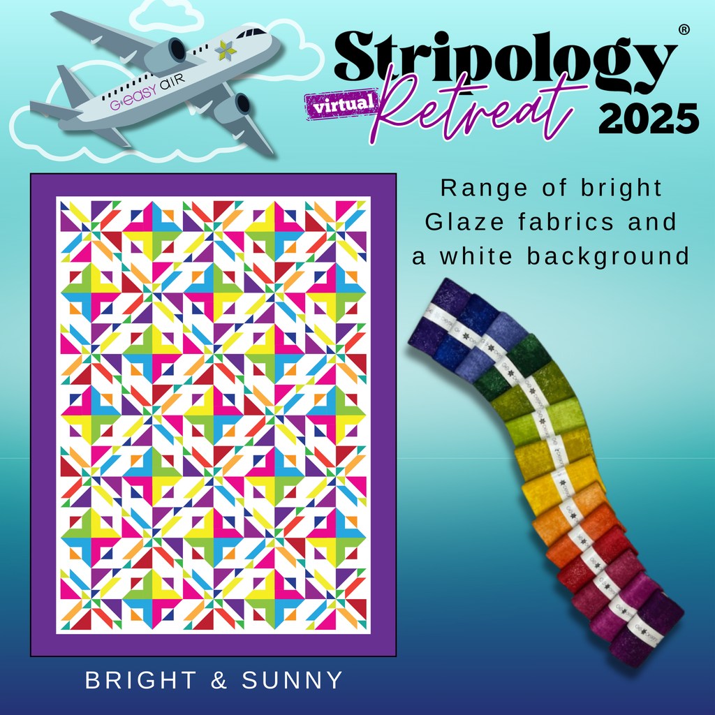 INTERNATIONAL Stripology Virtual Retreat 2025 Session 2 - BOX Fabrics GE Designs Retreat 2025 Kit - Bright and Sunny