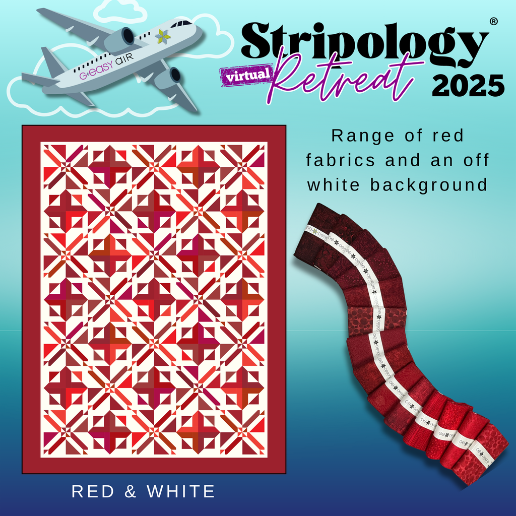 Stripology Virtual Retreat 2025 - Session 2 Fabrics GE Designs Retreat 2025 Kit - Red and White