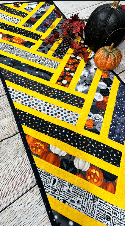 Log Jam Table runner, a finished Quilt As You Go project