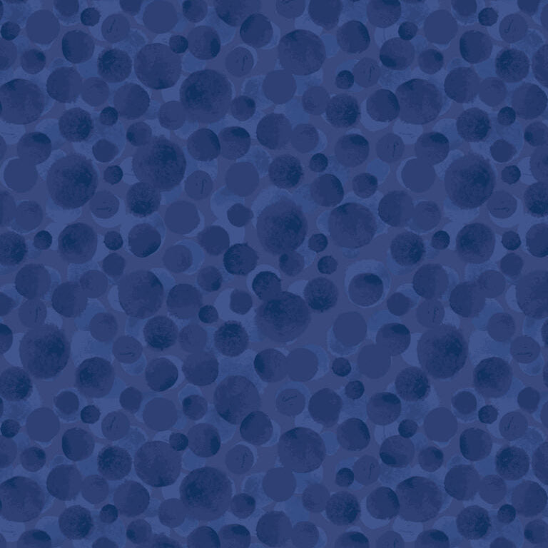 Bumbleberries Deep Seas Blue BBS15 Fabrics Lewis & Irene