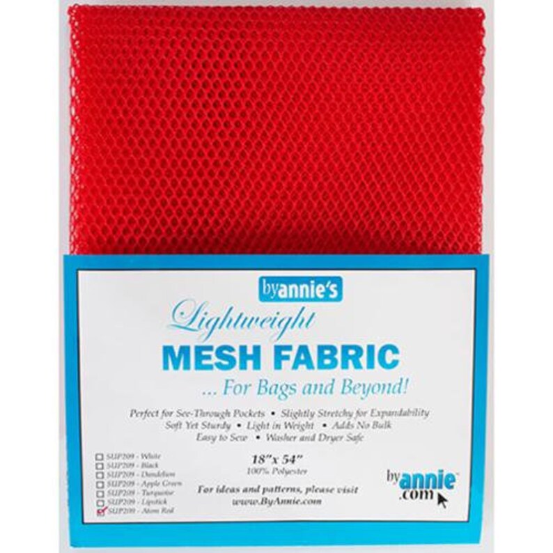 Lightweight Mesh Fabric - Atom Red  Checker   