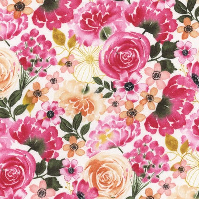 Peony Blossoms Packed Florals Multi