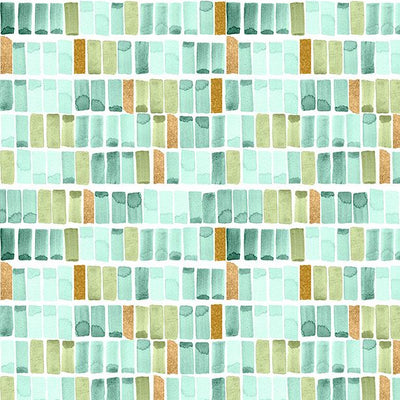 Peony Blossoms Swatches White/Teal 34717-177