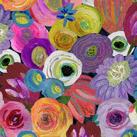 Watercolor Floral Blooming Bouquet 108" Wide Backing Fabric - 31242-X108 - 3 YARD - QT Fabrics Fabrics QT Fabrics
