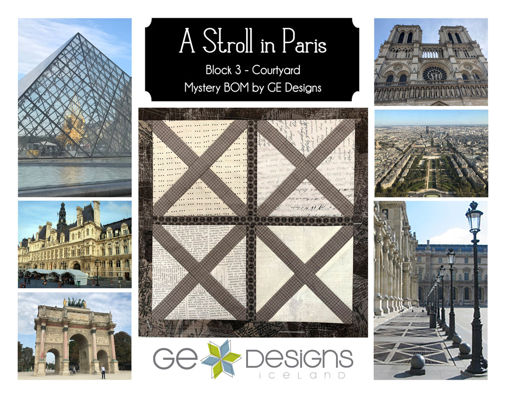 A Stroll In Paris - BLOCK 3 Mystery BOM - pattern with video Pattern GE Designs   