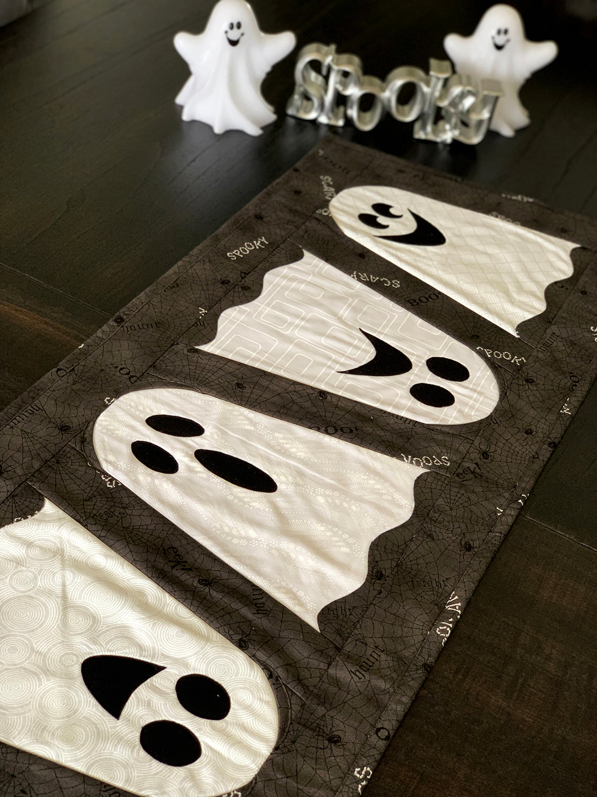 Boo Table Runner Pattern Boo To You Too Table runner - Pattern and Video Class – GE Designs