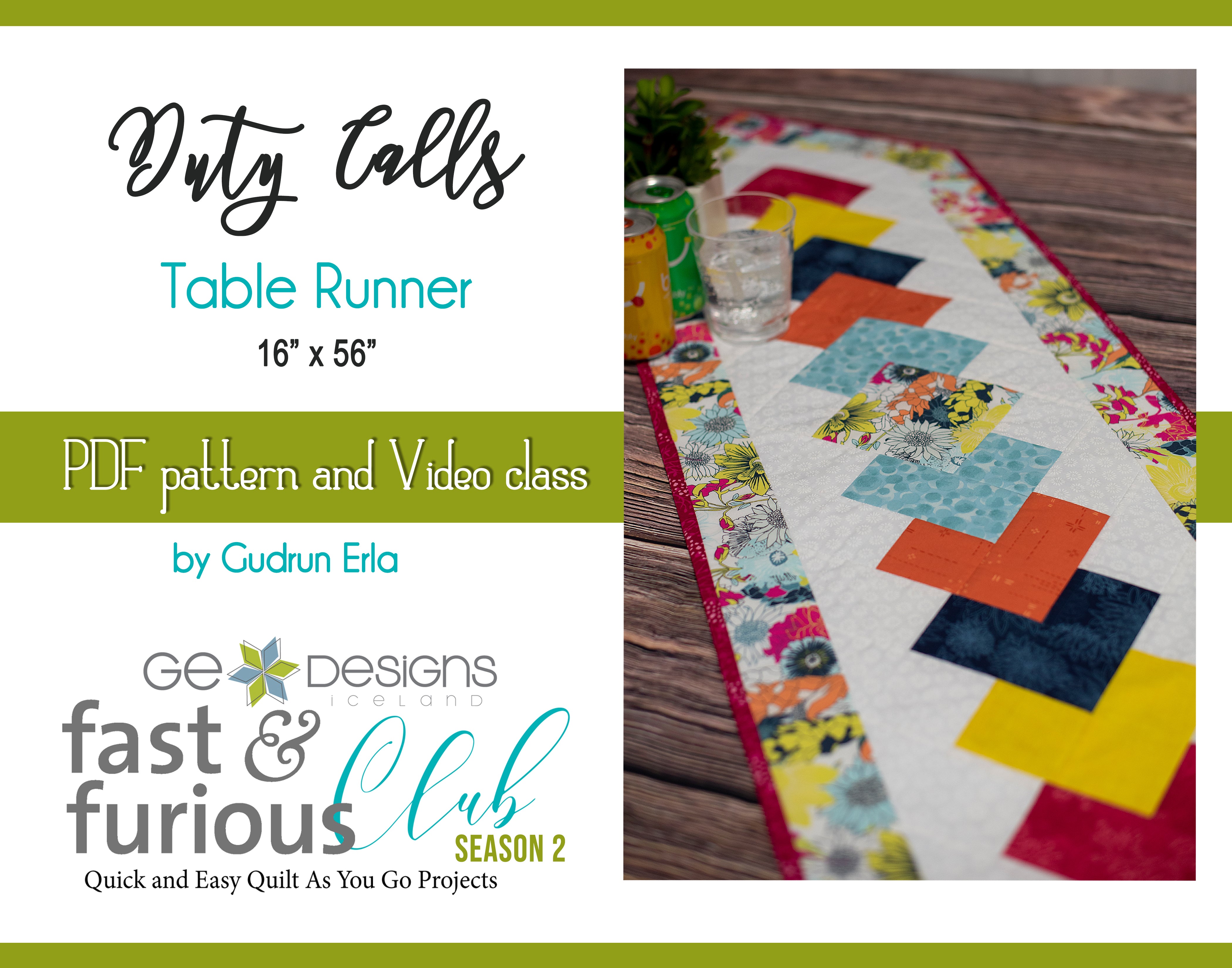 Duty Calls Table runner - Pattern and Video Class – GE Designs