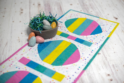 Eggs for Easter Table Runner, a finished Quilt As You Go project