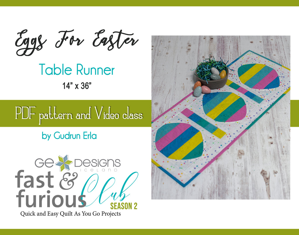 Eggs for Easter Table runner - Pattern and video class FFCS2-March Pattern GE Designs   