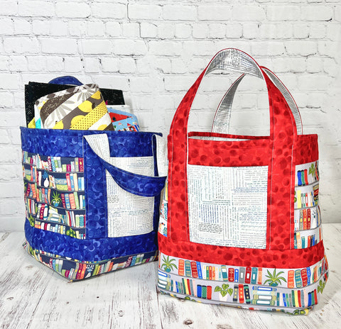 Summer Reading tote bag, one of the three projects in the sampler