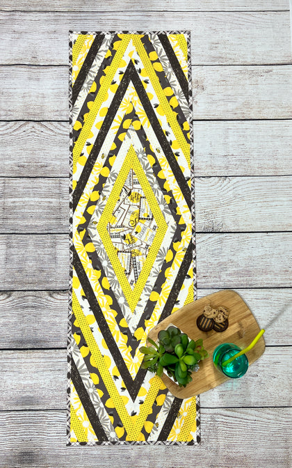 Spring Fling Table runner, a finished Quilt As You Go project