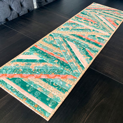 Low Tide Table runner, a finished Quilt As You Go project