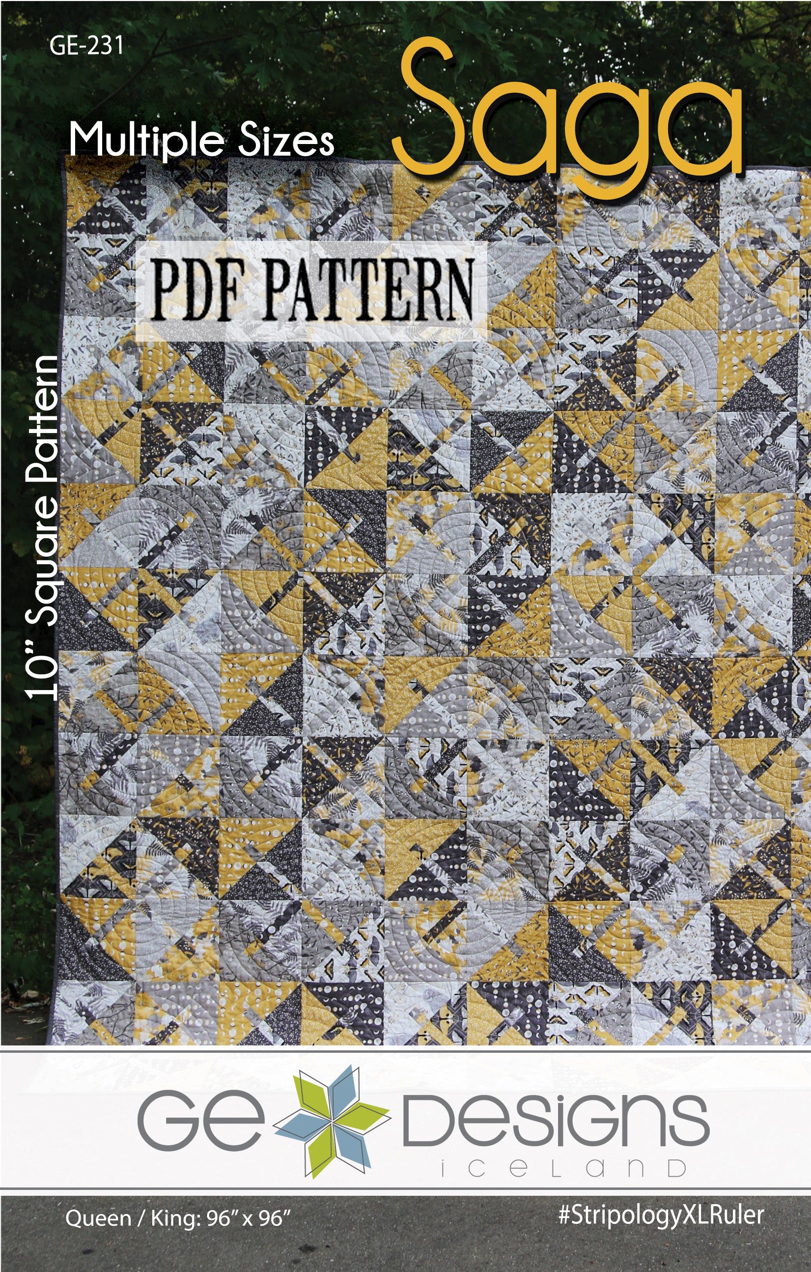 Saga 10 Square PDF Pattern 231 GE Designs