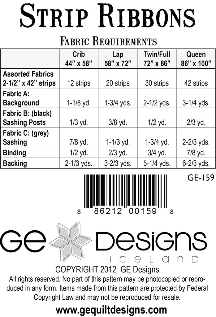 Strip Ribbons Pattern PDF 159 – GE Designs