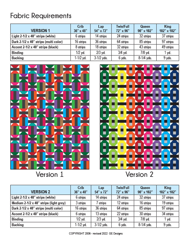Strip Tease 2.0 Pattern PDF 129 Pattern GE Designs   