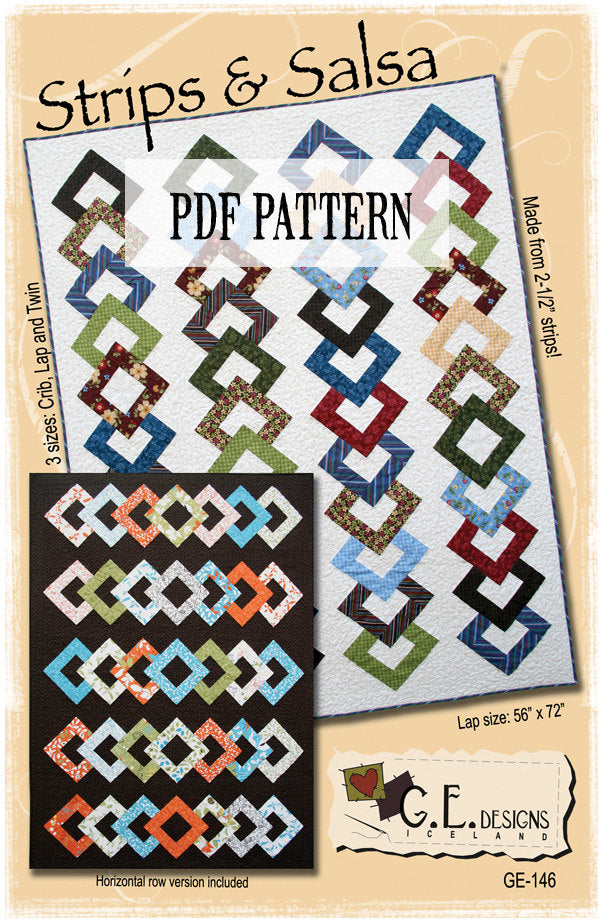 Strips & Salsa Quilt Pattern PDF 146 Pattern GE Designs   