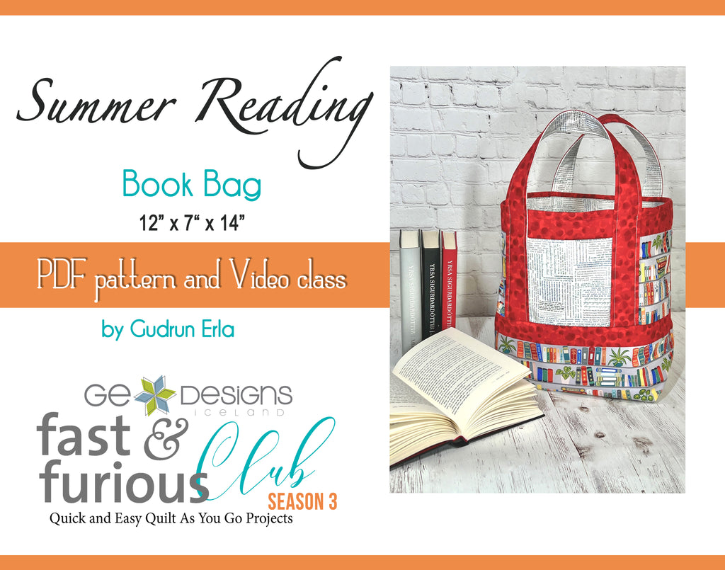 Summer Reading Book Bag - Pattern and video class Pattern GE Designs   